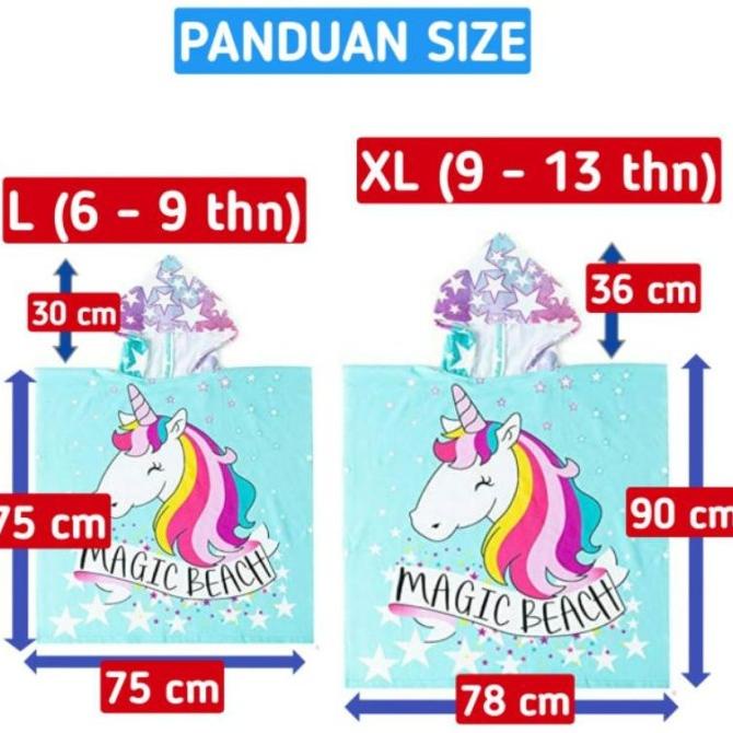 HANDUK PONCO JUMBO ANAK USIA 6, 7, 8, 9, 10, 11, 12, 13 TAHUN, HANDUK