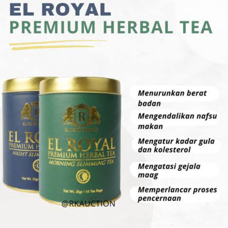

NEW R87 ￼El Royal Premium Herbal Tea (1 Paket) | 1 Morning Slimming Tea - 1 Night Slimming Tea ↠