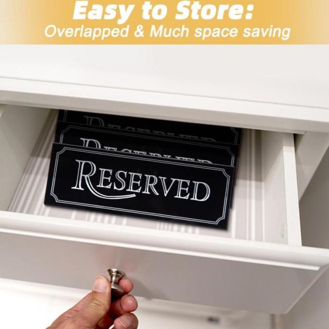 

Papan RESERVED Acrylic Reserved Sign 20x7cm Papan Reservasi Akrilik