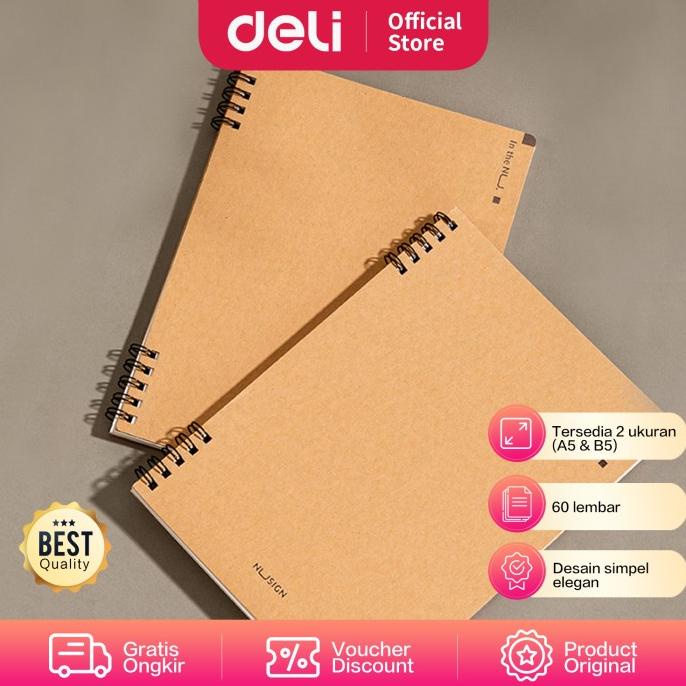 

Nusign Notebook / Buku Catatan Spiral A5/B5 60Lmbr Desain Simpel Ns29X