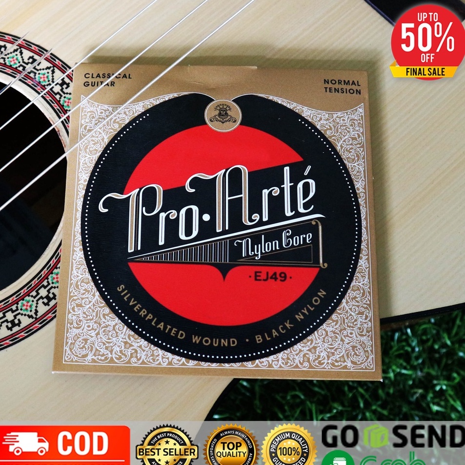 Terlaris Senar Gitar Klasik Pro Arte EJ49 Black Nylon Nilon hitam