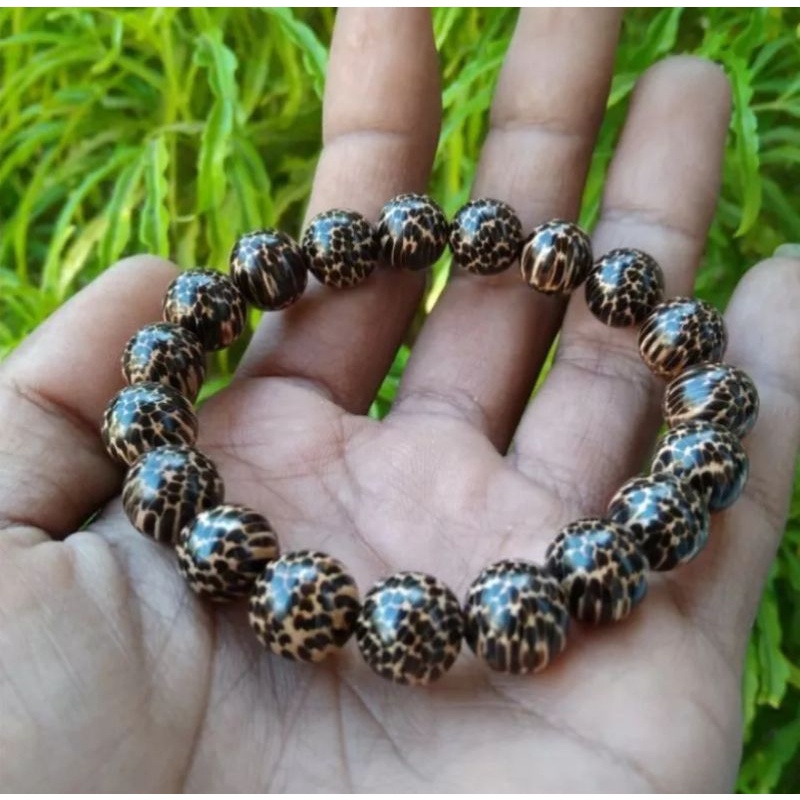 GELANG kayu liwung Macan motif Macan tutul