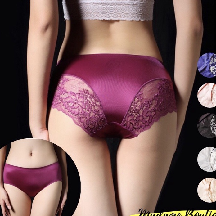 Promo Celana Dalam Wanita Sexy Seamless Renda Celana Dalam Wanita Brukat XXL Bahan Satin