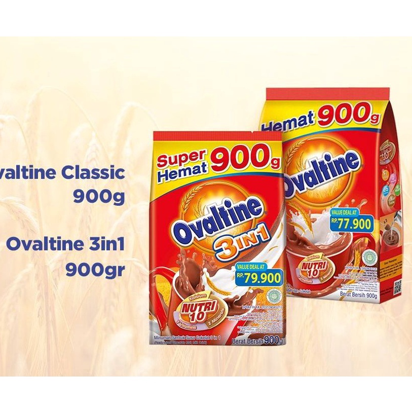 

ORIGINAL% (BPOM) EXP JULI 2024 Ovaltine Classic 900gram/Ovaltine 900gr Clasic Coklat/Ovaltine 900 3in1 Susu Bubuk Cokelat/Ovaltine 990 3in1 900/900gr/900gram