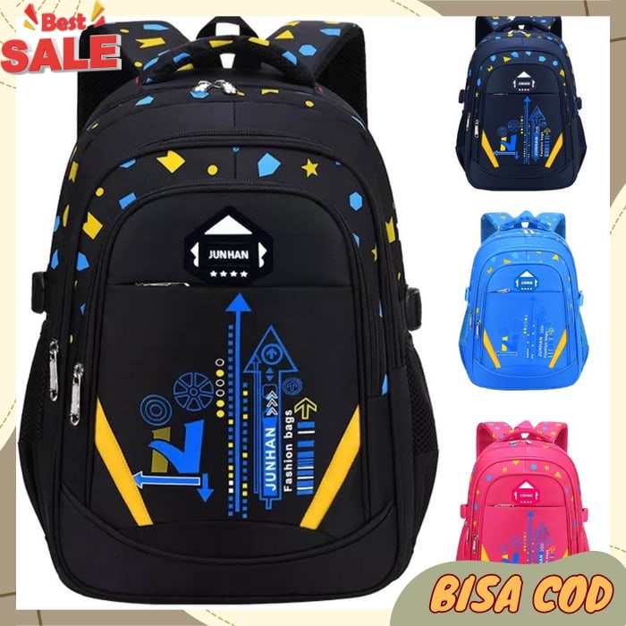 Js - Tas Sekolah Korea Ransel Siswa Perempuan Ransel Anak Laki-Laki Mode Kapasitas Besar Tas Kompute