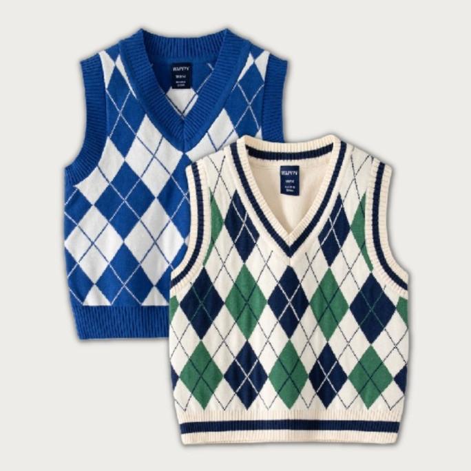 [383184] - Atasan Sweater Kutung Rompi Rajut Import Anak Laki-Laki