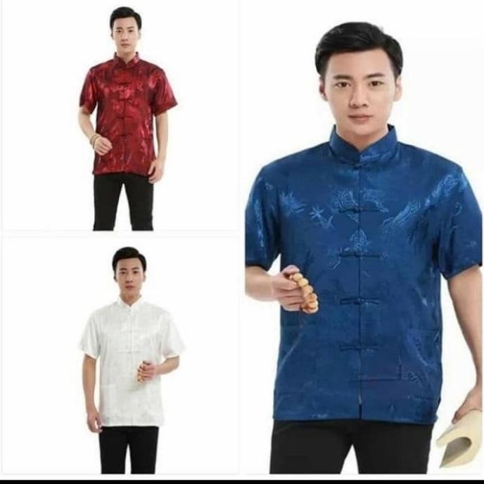 Terbaik New Cheongsam Lengan Pendek Pria Terbaik