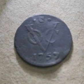 Koin Voc 1/2 Duit Tahun 1757 Utrecht Rare
