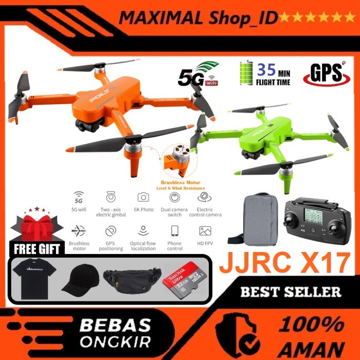 DRONE JJRC X17 6K CAMERA 5G WIFI FPV 2 AXS GIMBAL F11 4K PRO KILLER ORIGINAL