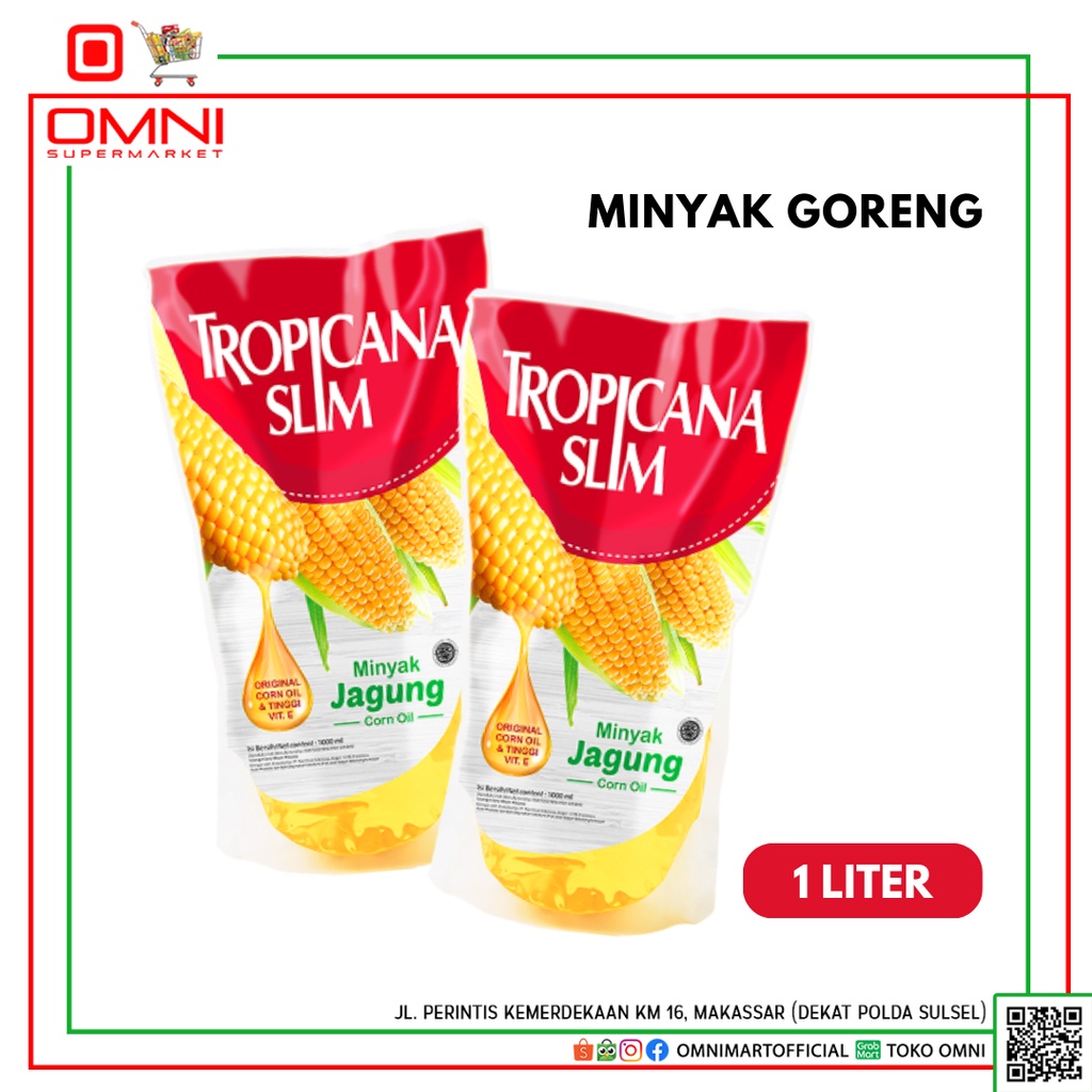 

Tropicana Slim Corn Oil Minyak Goreng Pouch 1000 MLl