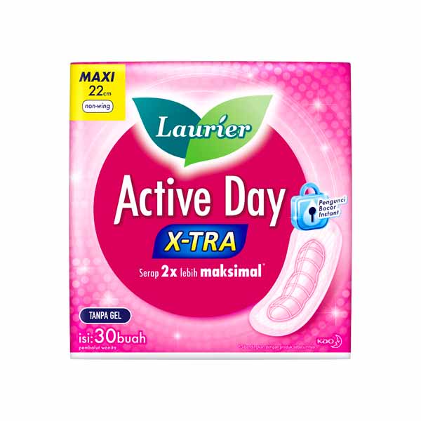 Promo Harga Laurier Active Day X-TRA Non Wing 22cm 30 pcs - Shopee