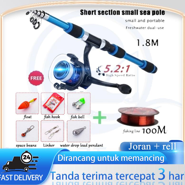 BISA COD Indonesia Spotalat pancing alat pancing murah alat pancing reel pancing casting 1 set murah