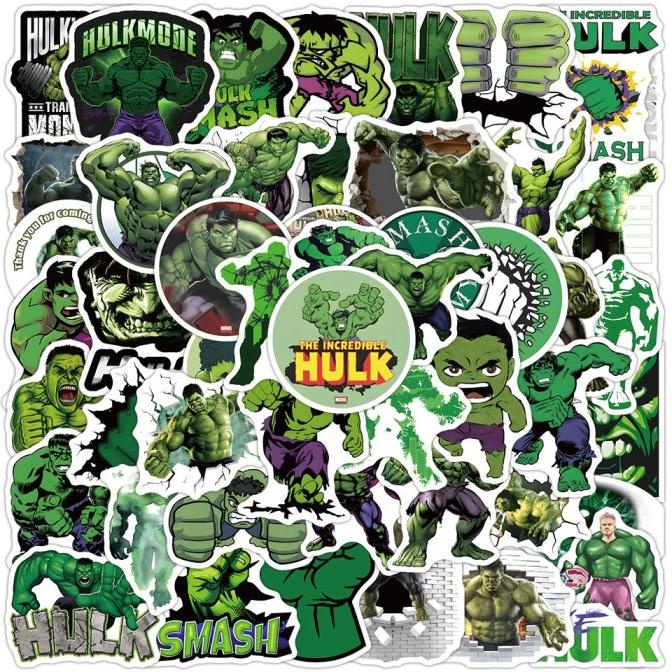 

50Pcs Stiker Desain Hulk Super Hero Bahan Pvc Anti Air
