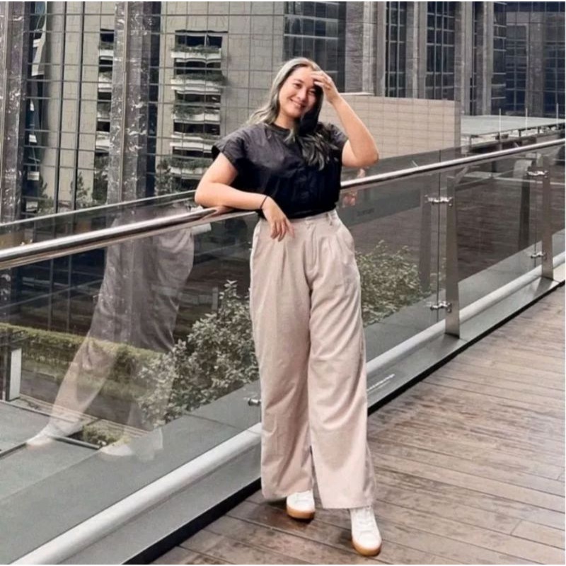 LOOSE PANTS JUMBO KULOT LOOSE PANTS JUMBO BIG SIZE KULOT JUMBO WARNA SOFTLATTE// KULOT JUMBO WANITA 