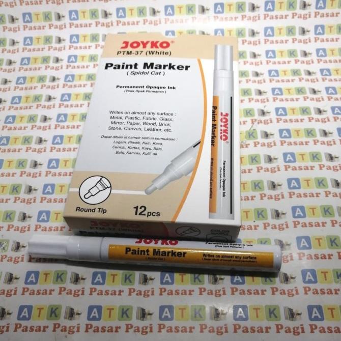 

Paint Marker Spidol Cat Permanen Joyko Ptm-41 Putih White 1 Box 12 Pcs