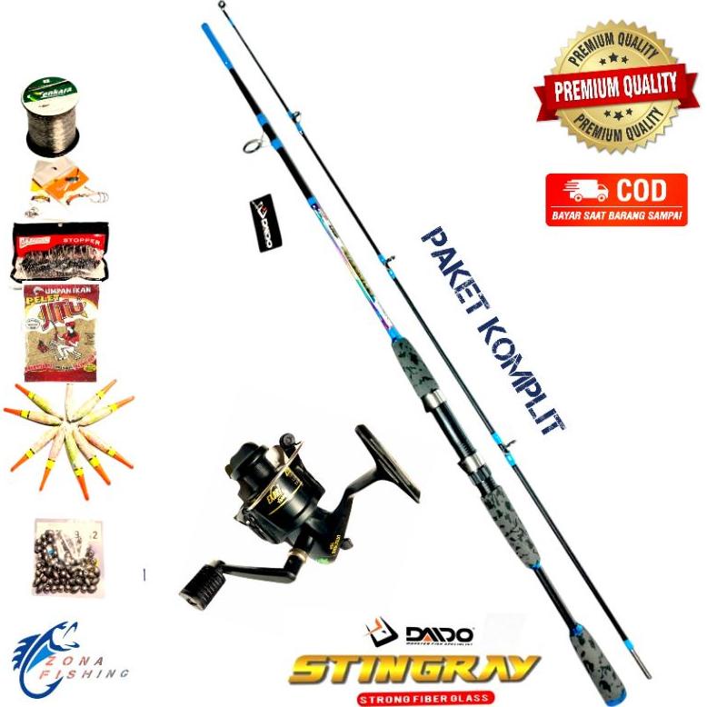 Termurah Promo Siap Pakai Set Joran Spinning 16 Kg 1.5 - 1.8 Meter Pancing Daido Reel Exori Power Ha