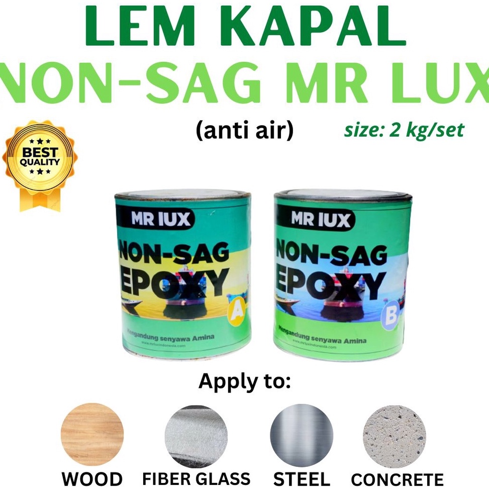 

Kemasan Baru.. Lem EPOXY NON SAG MR LUX Kemasan 1,8 Kg per Set KTL