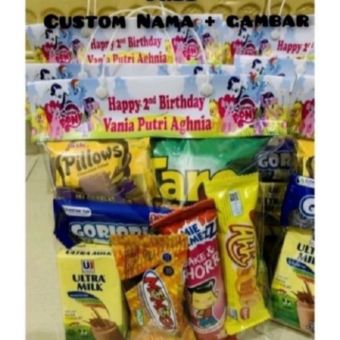 

❤[PROMO ⚡ALE!!!]❤ Paket Snack Ulang Tahun Free Custom Nama