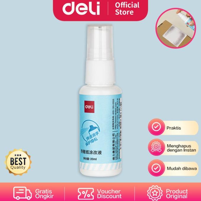 

Deli Thermal Correction Fluid/Penghapus Nama+Alamat Resi Isi 20Ml Jq12