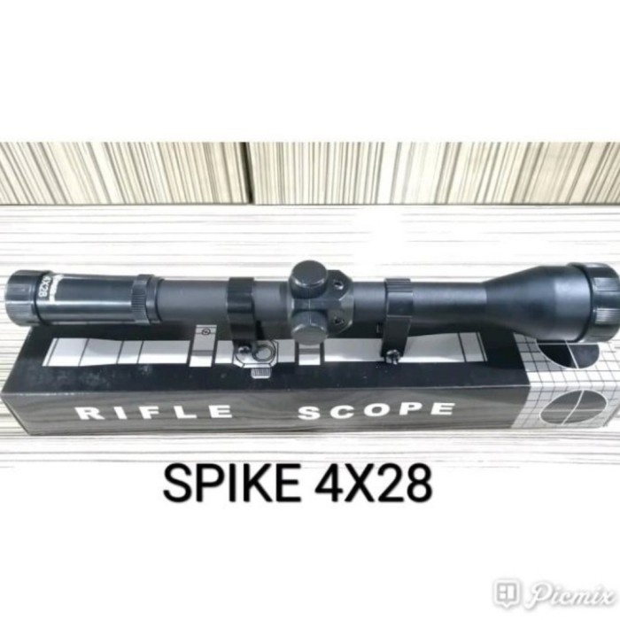 Terlaris Scop Promo Cod Teropong Teleskop Spike 4X28 Lensa Jernih Rectical Duplex