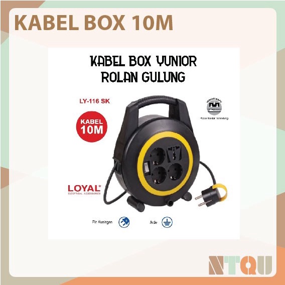 ROL KABEL 10 METER KABEL LISTRIK BOX ROLAN GULUNG COLOKAN GULUNG LY116
