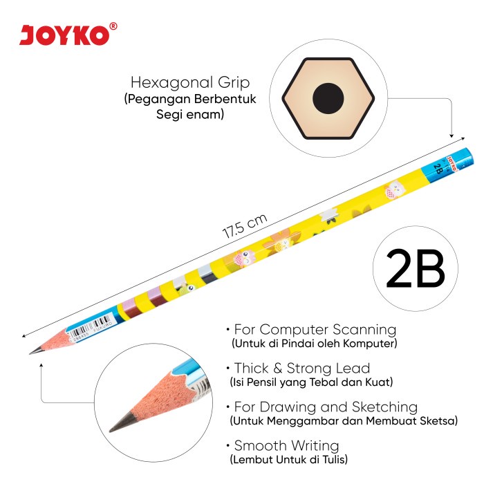 

Pencil / Pensil Joyko P-114 / 2B / 1 Box 12 Pcs