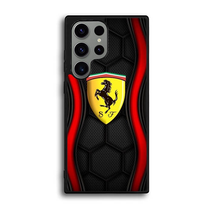 Hardcase Casing Case Samsung Galaxy S23 S22 S21 Plus Ultra FE Ferrari Logo AB1945