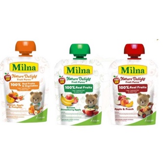 Baru KJJE8 Milna Nature Delight Fruit Puree 80g / jus buah bayi / Mpasi bayi MILNA NATURE DELIGHT Fr