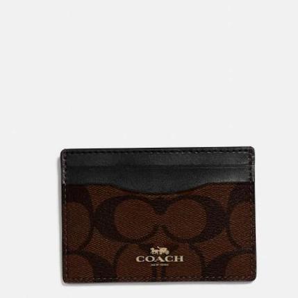 

Coach Card Holder Card Case In Signature Canvas Logo Original Coach