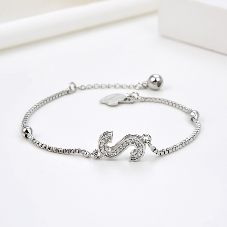 [KODE PRODUK N8FFW4575] HYL JEWELRY Couple gelang titanium huruf wanita nama murah korea fashion abj