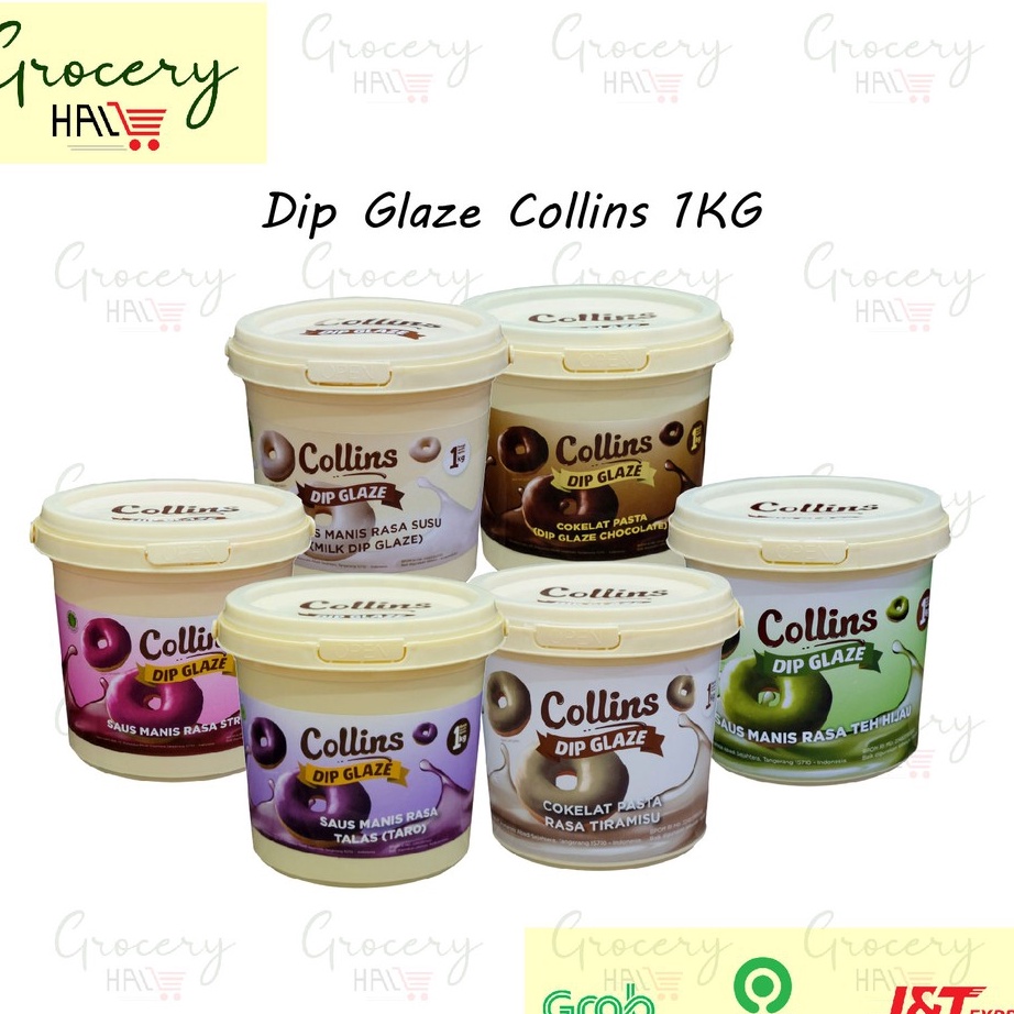 

[KODE PRODUK F6E8O7049] COLLINS DIP GLAZE 1 KG ( TARO / MILK / DARK CHOCO / MATCHA / STRAWBERRY / TIRAMISU / CAPPUCHINO )