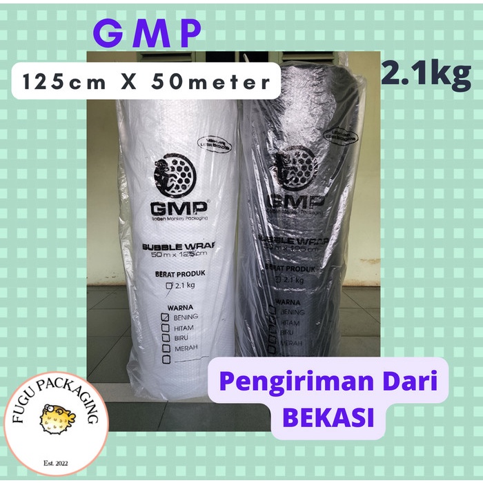 

Terlaris Bubble Wrap Roll Gmp Ukuran 125Cm X 50M - Hitam & Bening Gmp - Bening, 2.1 Kg