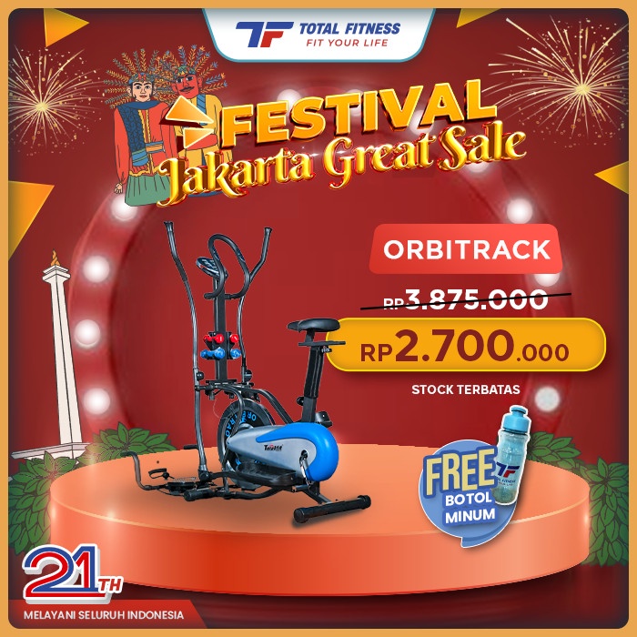 Terlaris Total Fitness Alat Fitness Elliptical Crosstrainer Bike Orbitrack