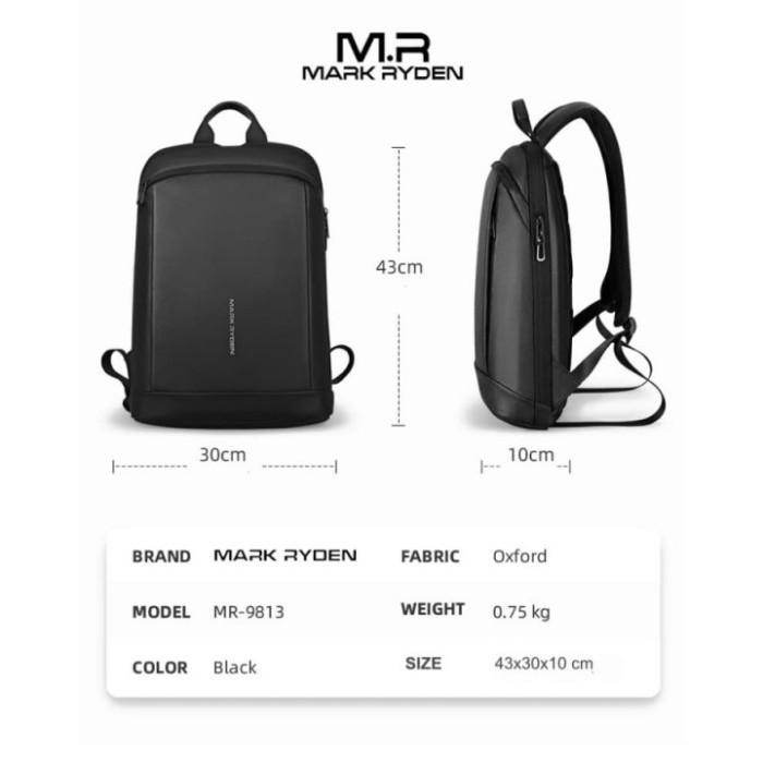 Mark Ryden Mr9813 Backpack Slim Bag Tas Ransel Laptop Tipis 15.6 Inch