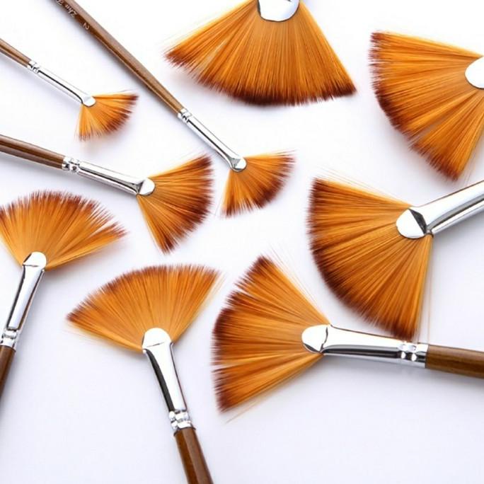 

Kuas Lukis Cat Air Akrilik Set 9 pcs Oil Paint Fan Brush