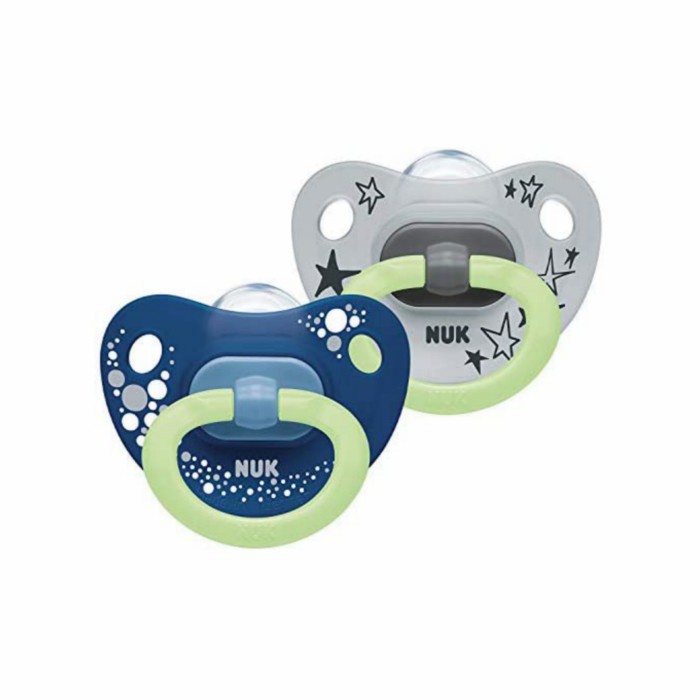 Terlaris Nuk Happy Nights Silicone Soother 6-18M 2Pack Empeng Import Aussie