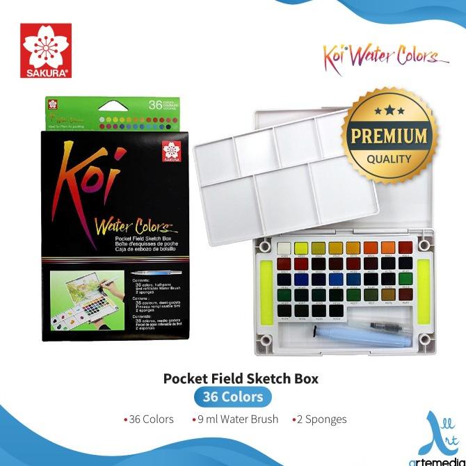 

Cat Air Sakura Koi Watercolor 36 Pocket Field Sketch Box