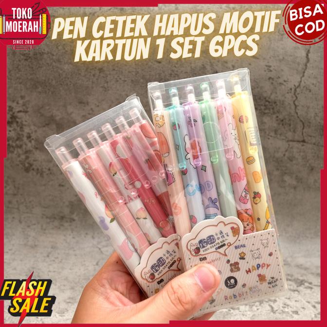 

Pen Hapus Cetek 1 Set 6 Pcs Pulpen Eraseable Kartun Lucu Unik Murah
