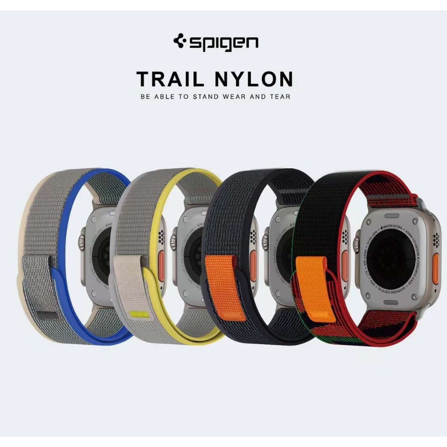 ✨Original✨ SPIGEN ULTRA TRAIL LOOP NYLON 2TONE STRAP IWATCH WOVEN VELCRO IWATCH SE 1 2 3 4 5 6 7 8 U