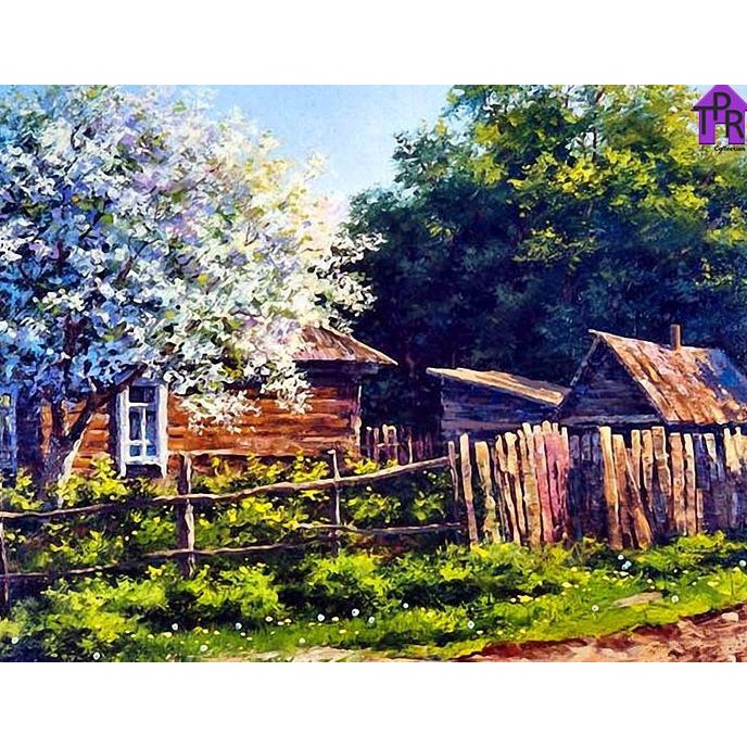 

DIY - Set Melukis / painting by number kit - VILLAGES 40x50cm. part-2