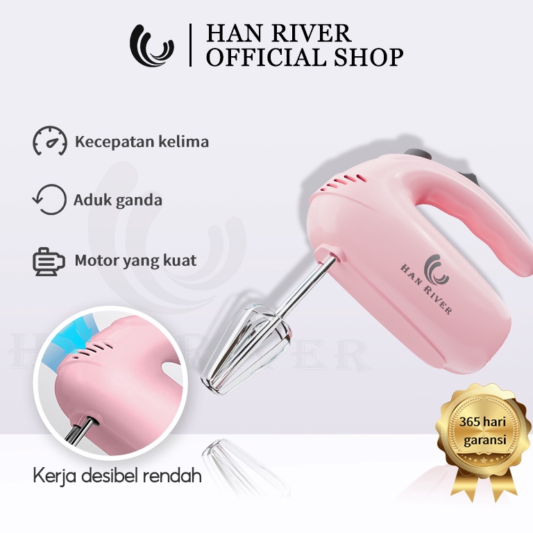 HARGA SPESIAL. HAN RIVER HRDDQ-008 Han Mixer 5 Kecepatan - Macaroon Pink