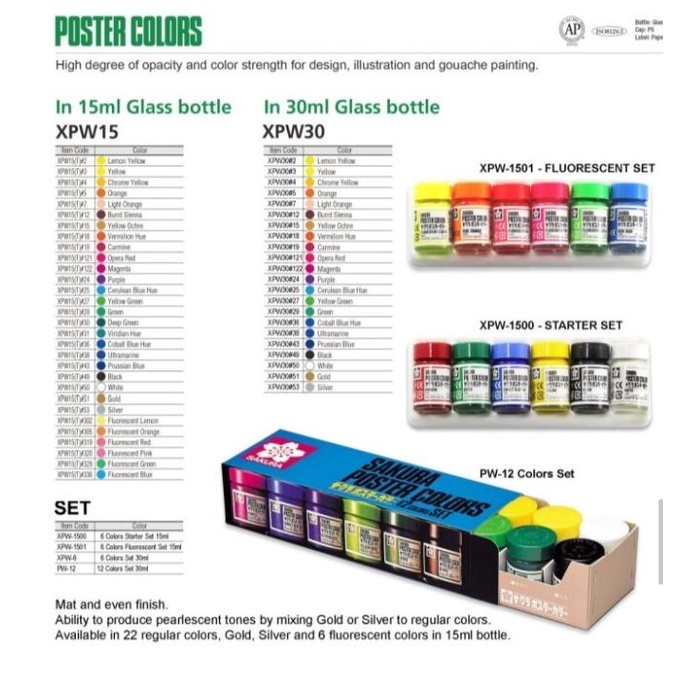 

Sakura Poster Colors - Basic Set 15ml