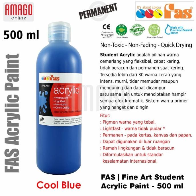 

FAS - STUDENT ACRYLIC PAINT - 500 ML - COOL BLUE