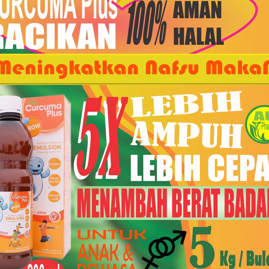 Termurah Curcuma plus racikan vitacino vitamin penambah nafsu makan dan penggemuk anak 
