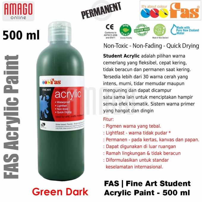

FAS - STUDENT ACRYLIC PAINT - 500 ML - GREEN DARK