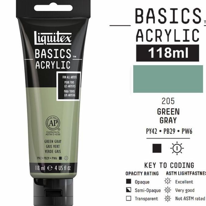 

LIQUITEX BASICS ACRYLIC 118 ML GREEN GRAY