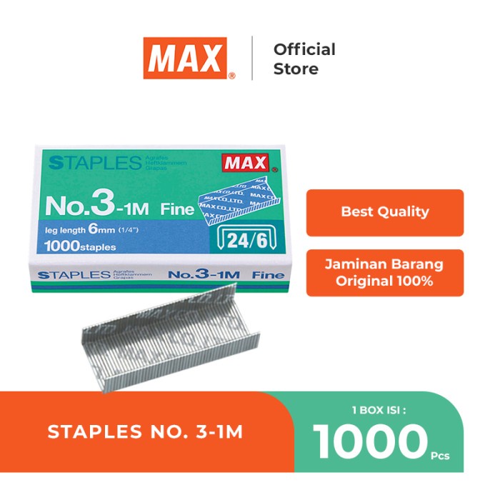 

Terlaris Max Staples / Isi Staples No.3-1M (Pack)
