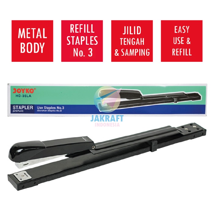 

Stapler Staples Hekter Panjang JOYKO HD-35LA Jilid Tengah Buku