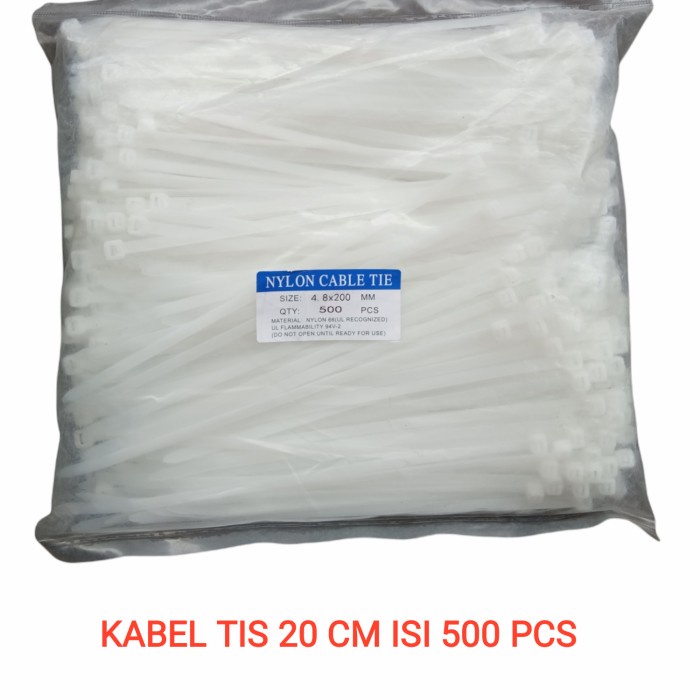 

KABEL TIS CABLE TIES 20 CM ISI 500 PCS TALI PENGIKAT INSULOK NYLON