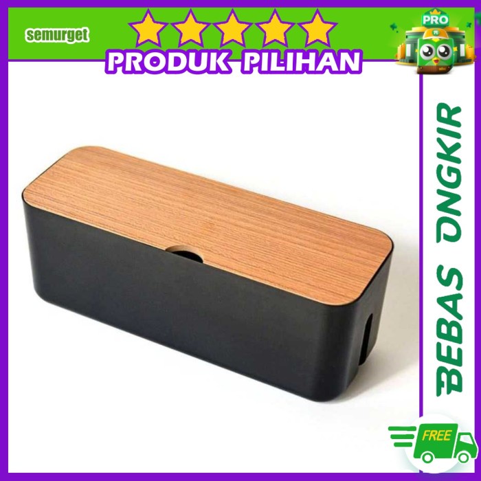 

CARPRIE Kotak Kayu Organizer Manajemen Kabel Charger - FT-100 - Hitam